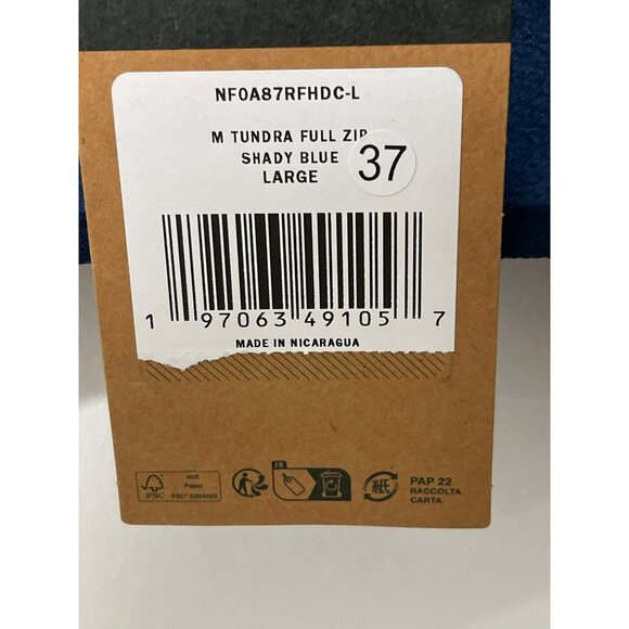 The North Face Mens Tundra Full Zip Fleece Jacket Shady Blue Large NWT - Picture 5 of 6